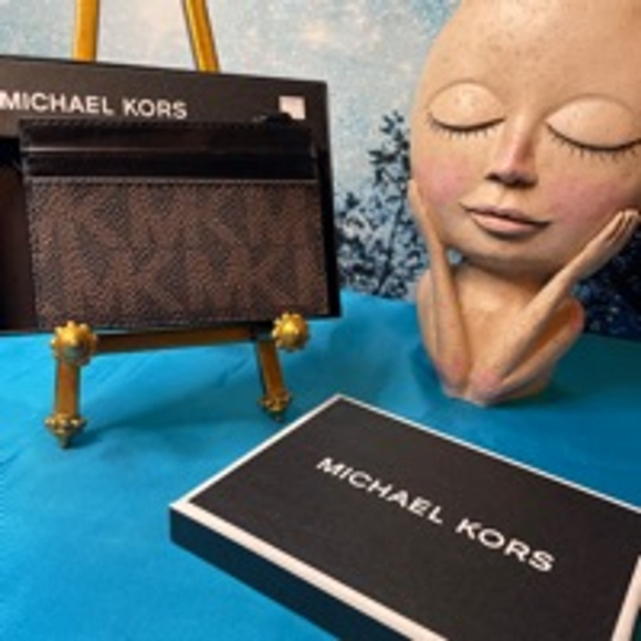 Michael Kors Card Holder Brown NIB Unisex EC - Picture 1 of 5